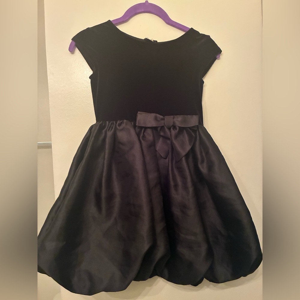 Black velvet and satin party dress by H&M 6x-7 wedding funeral holiday dress